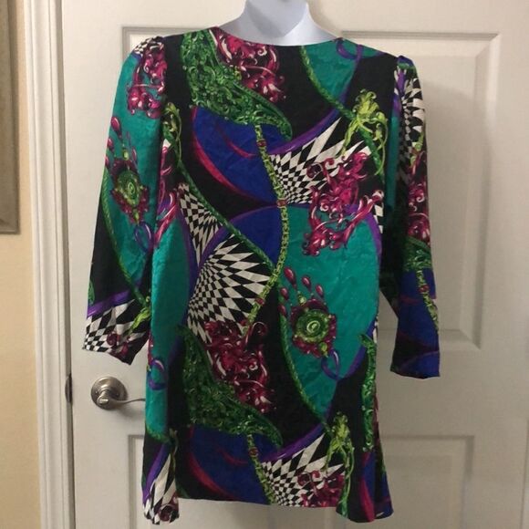 Vintage Pat Argenti pure silk womens blouse size 12 - Picture 4 of 11
